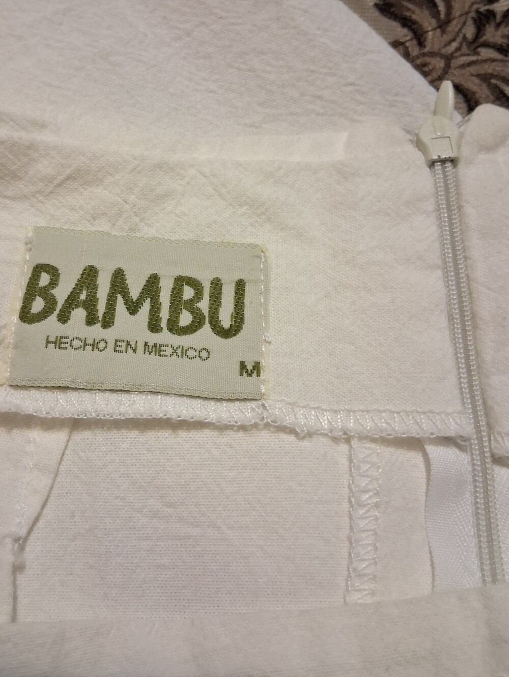 BAMBU Y2k Retro Women Skirt 100% Cotton Zip Back SzM 90s Midi Vintage - Picture 4 of 12